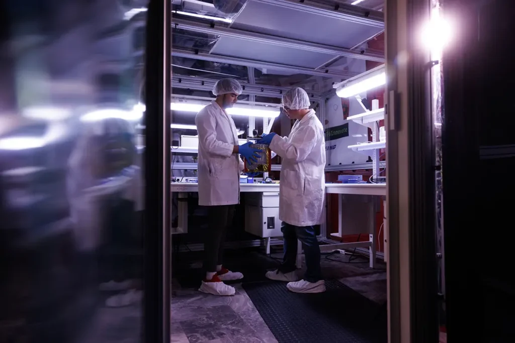 Students working in a lab
